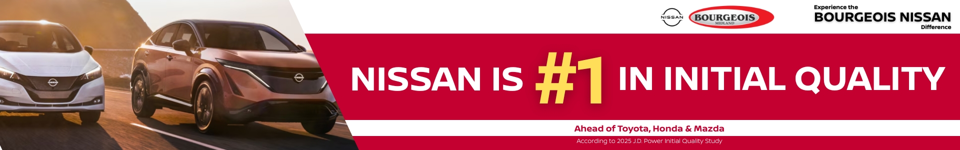 Nissan Ranks #1 in Initial Quality Ahead of Toyota, Hyundai, Honda and Mazda