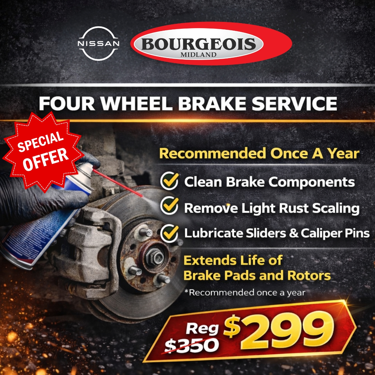 4 Wheel Brake Service Special