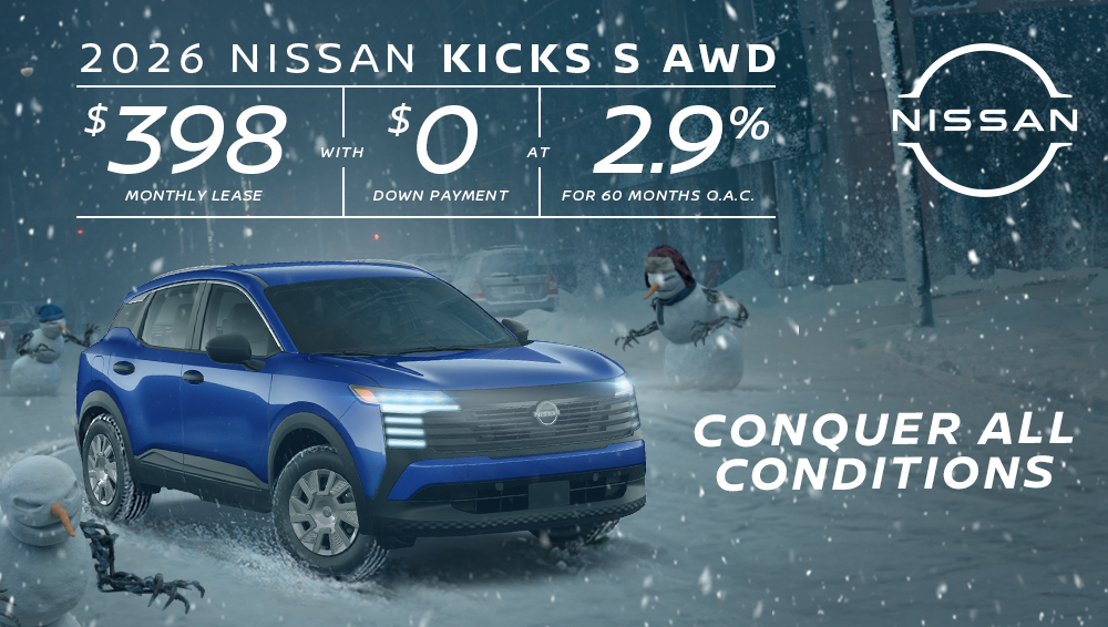 February promotion graphic for the new Nissan Kicks at Bourgeois Midland Nissan
